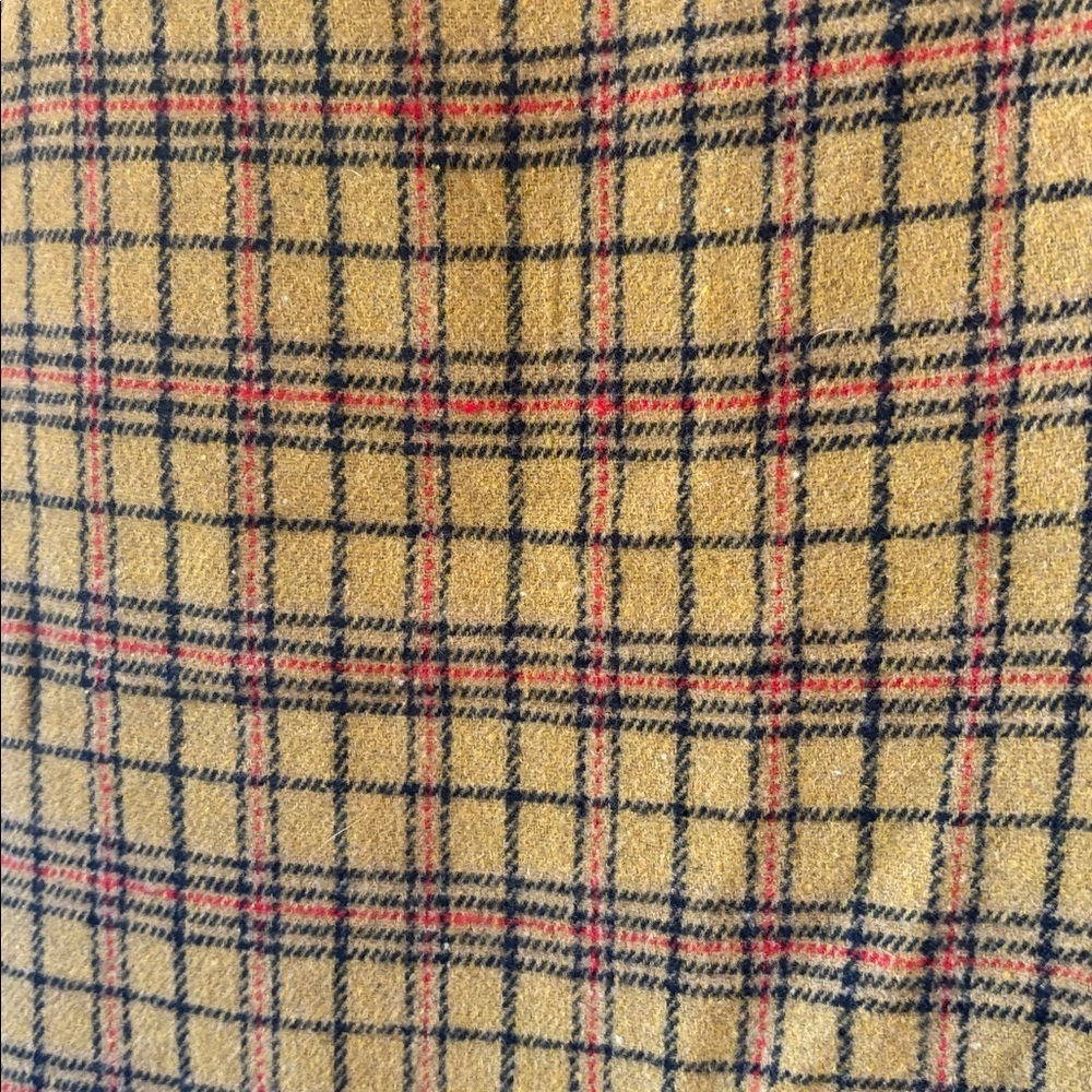 ❤️FINAL SALE❤️ Anthro | The Korner Mustard Plaid Faux-Wrap Wool Skirt Size 8 - Picture 9 of 9